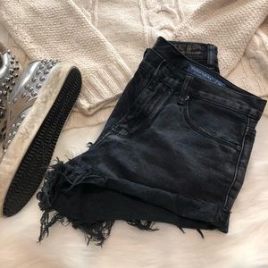 Denim CoLab Black Shorts - High Waisted